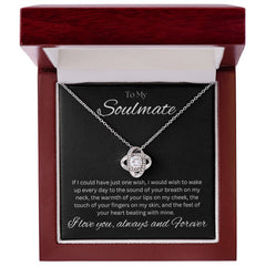 TO MY SOULMATE - One Wish - Love Knot Necklace (Black background)