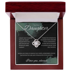 TO MY DAUGHTER - I LOVE YOU ALWAYS - Love Knot Necklace