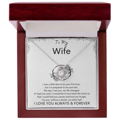 TO MY WIFE - My Other Half - Love Knot Necklace (White background)