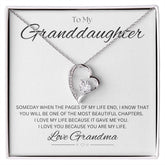 TO MY GRANDDAUGHTER - Love Grandma - Forever Love Necklace (White background)