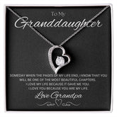 TO MY GRANDDAUGHTER - Love Grandpa - Forever Love Necklace (Black background)