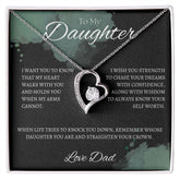 TO MY DAUGHTER - Love Dad - Forever Love Necklace (Black & watercolor background)