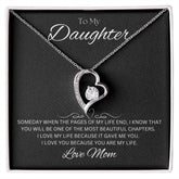 TO MY DAUGHTER - Love Mom - Forever Love Necklace (Black background)