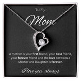 TO MY MOM - Between a Mother and Daughter - Forever Love Necklace (Black background)