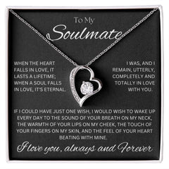 TO MY SOULMATE - One Wish - Forever Love Necklace (Black background)