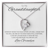 TO MY GRANDDAUGHTER - Love Grandpa - Forever Love Necklace (White background)