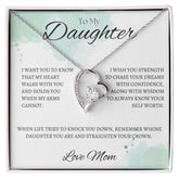TO MY DAUGHTER - Love Mom - Forever Love Necklace (White & watercolor background)