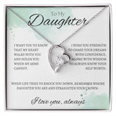 TO MY DAUGHTER - I love you always - Forever Love Necklace (White & watercolor background)