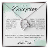 TO MY DAUGHTER - Love Dad - Forever Love Necklace (White & watercolor background)