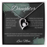 TO MY DAUGHTER - Love Mom - Forever Love Necklace (Black & watercolor background)