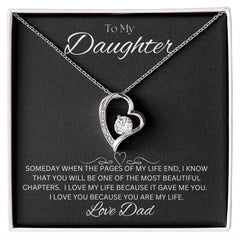 TO MY DAUGHTER - Love Dad - Forever Love Necklace (Black background)