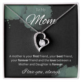 TO MY MOM - I love you always - Forever Love Necklace (Black & watercolor background)