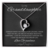 TO MY GRANDDAUGHTER - Love Grandma - Forever Love Necklace (Black background)
