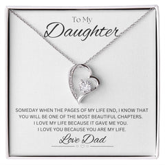 TO MY DAUGHTER - Love Dad - Forever Love Necklace (White background)