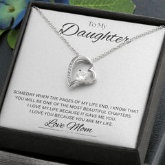 TO MY DAUGHTER - Love Mom - Forever Love Necklace (White background)