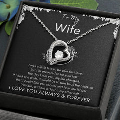 TO MY WIFE - Your Last - Forever Love Necklace (Black background)