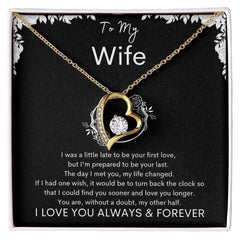 TO MY WIFE - Your Last - Forever Love Necklace (Black background)