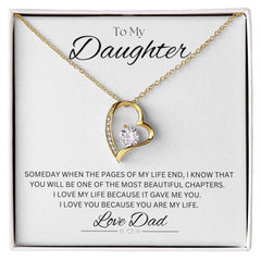 TO MY DAUGHTER - Love Dad - Forever Love Necklace (White background)