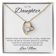 TO MY DAUGHTER - Love Mom - Forever Love Necklace (White background)