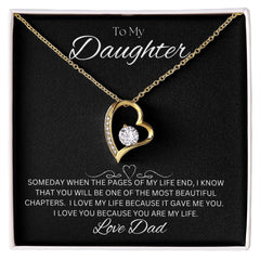 TO MY DAUGHTER - Love Dad - Forever Love Necklace (Black background)