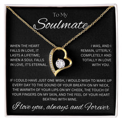 TO MY SOULMATE - One Wish - Forever Love Necklace (Black background)