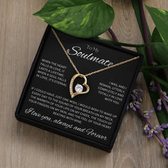 TO MY SOULMATE - One Wish - Forever Love Necklace (Black background)
