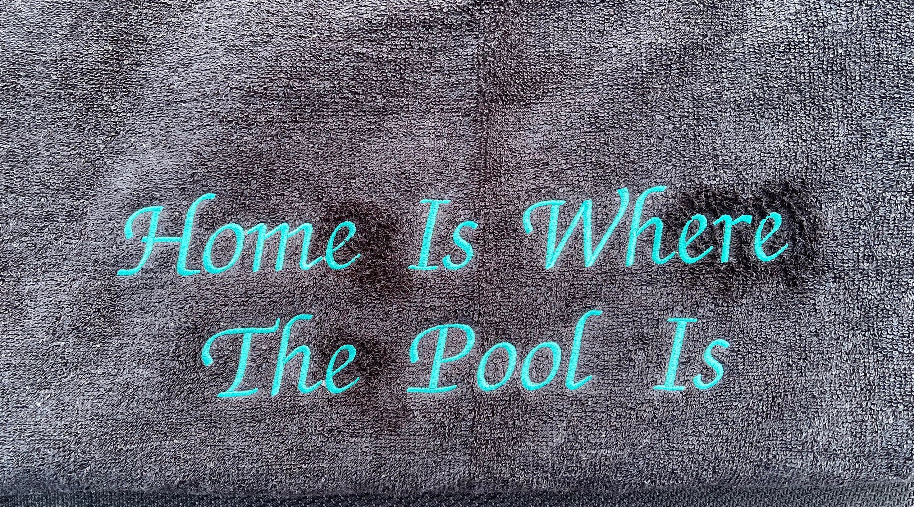 Gray - embroidered towel