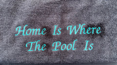 Gray - embroidered towel