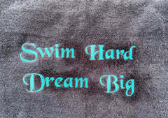 Gray - embroidered towel