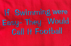 Red embroidered stadium blanket