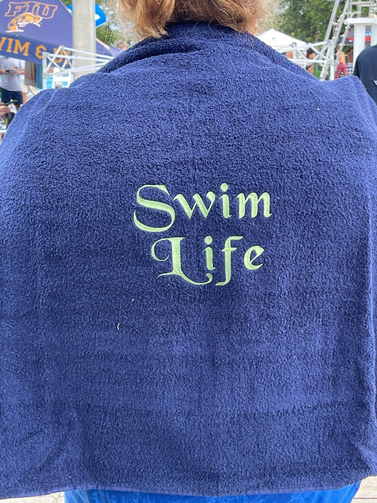 Navy blue - Embroidered Bath Towel