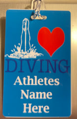 I heart diving blue background