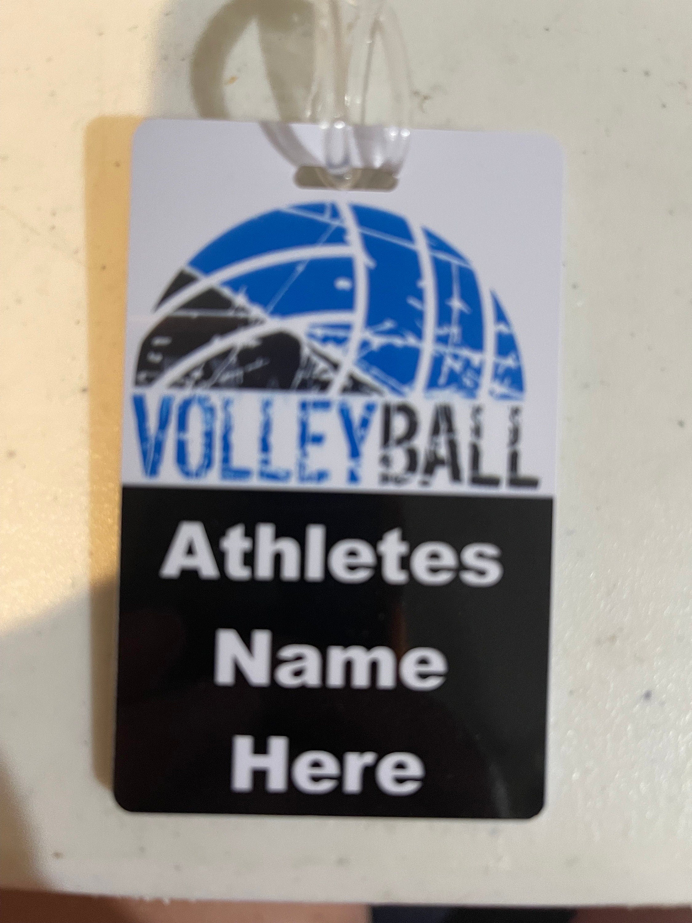 Volleyball blue black words and ball