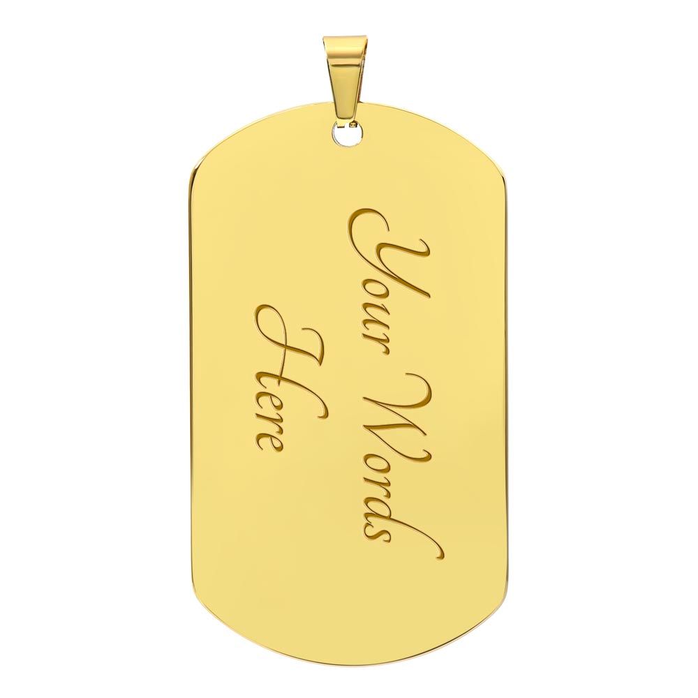 MY DAUGHTER - LOVE DAD - Graphical Dog Tag & Ball Chain (w/small graphic)