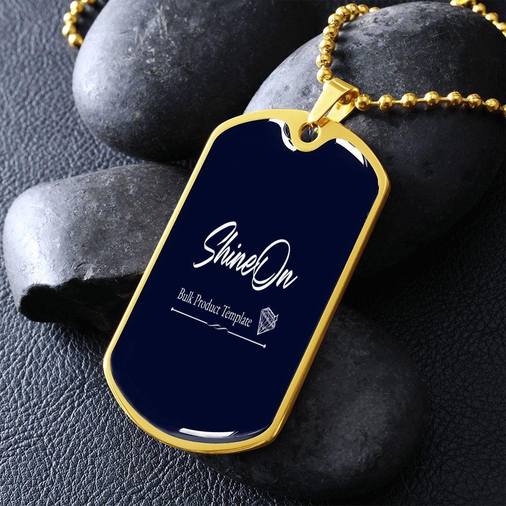 Graphical Dog Tag & Ball Chain