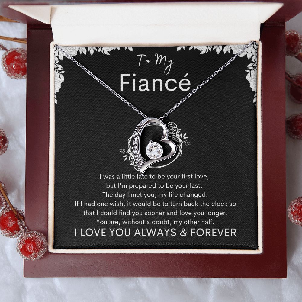 TO MY FIANCE - Your Last - Forever Love Necklace (Black background)