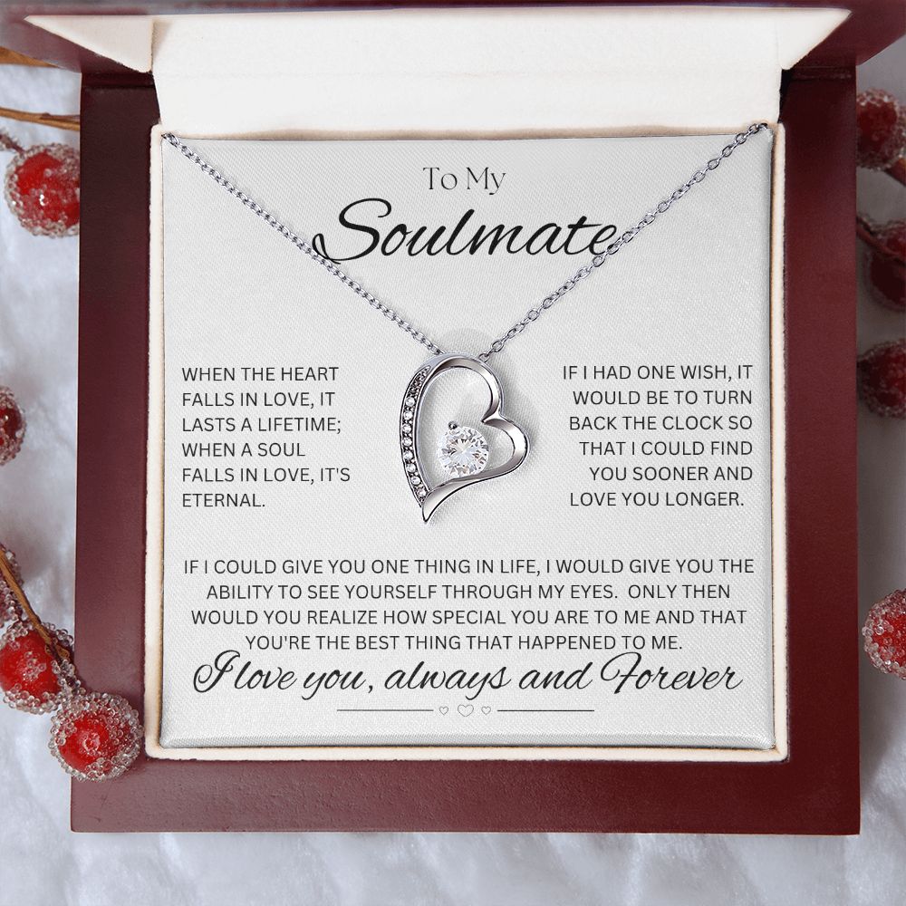 TO MY SOULMATE - One Thing - Forever Love Necklace (White background)