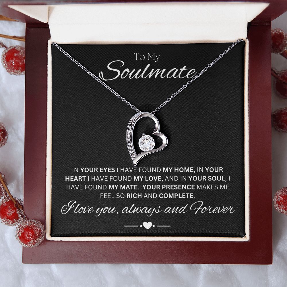TO MY SOULMATE - My Home - Forever Love Necklace (Black background)