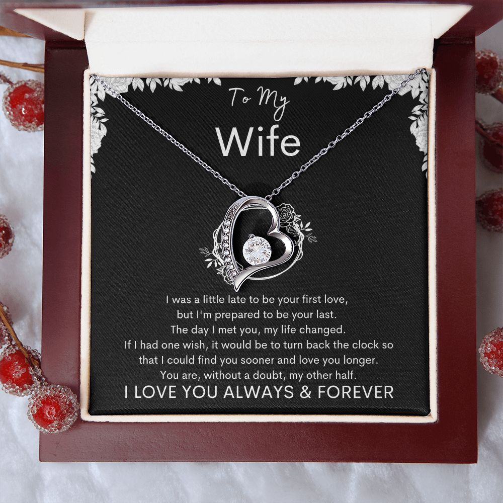 TO MY WIFE - Your Last - Forever Love Necklace (Black background)