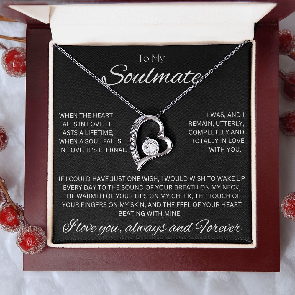 TO MY SOULMATE - One Wish - Forever Love Necklace (Black background)