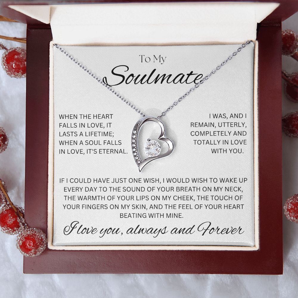 TO MY SOULMATE - One Wish - Forever Love Necklace (White background)