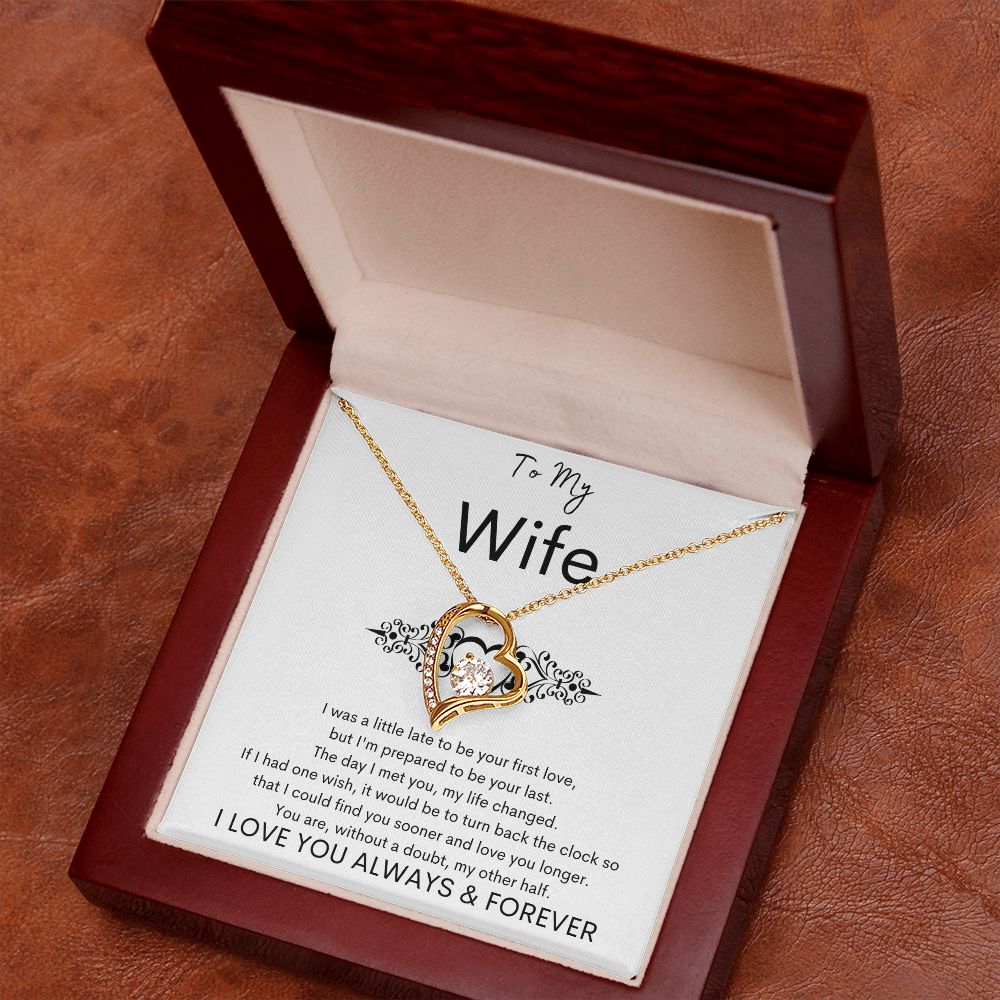 TO MY WIFE - My Other Half - Forever Love Necklace (White background)