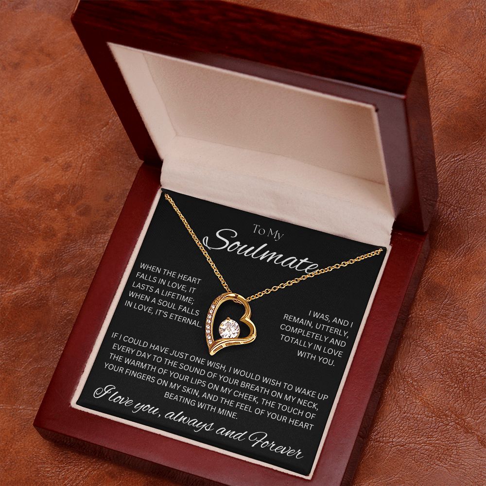 TO MY SOULMATE - One Wish - Forever Love Necklace (Black background)