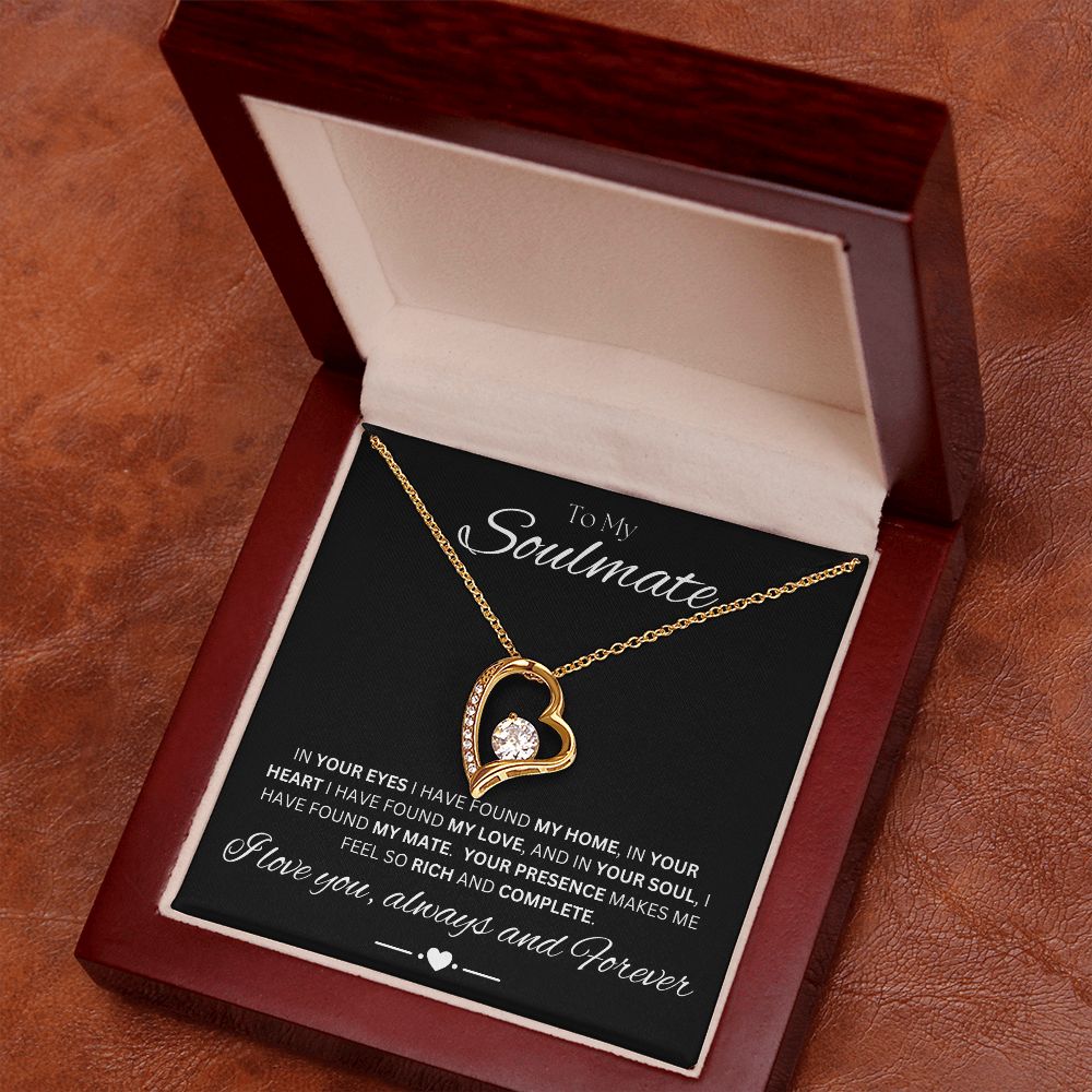 TO MY SOULMATE - My Home - Forever Love Necklace (Black background)