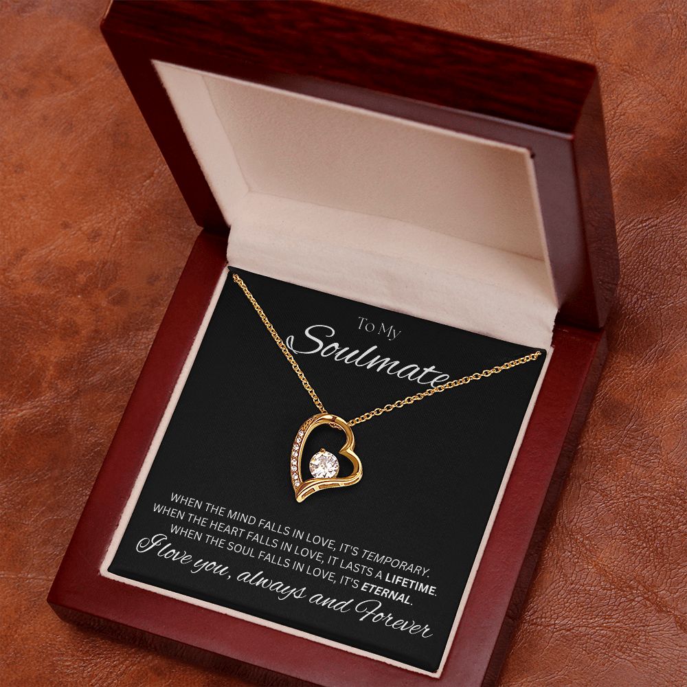 TO MY SOULMATE - Eternal - Forever Love Necklace (Black background)