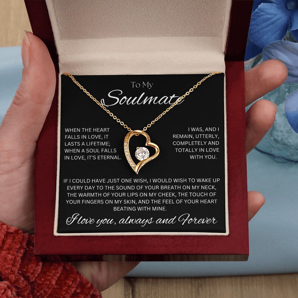 TO MY SOULMATE - One Wish - Forever Love Necklace (Black background)