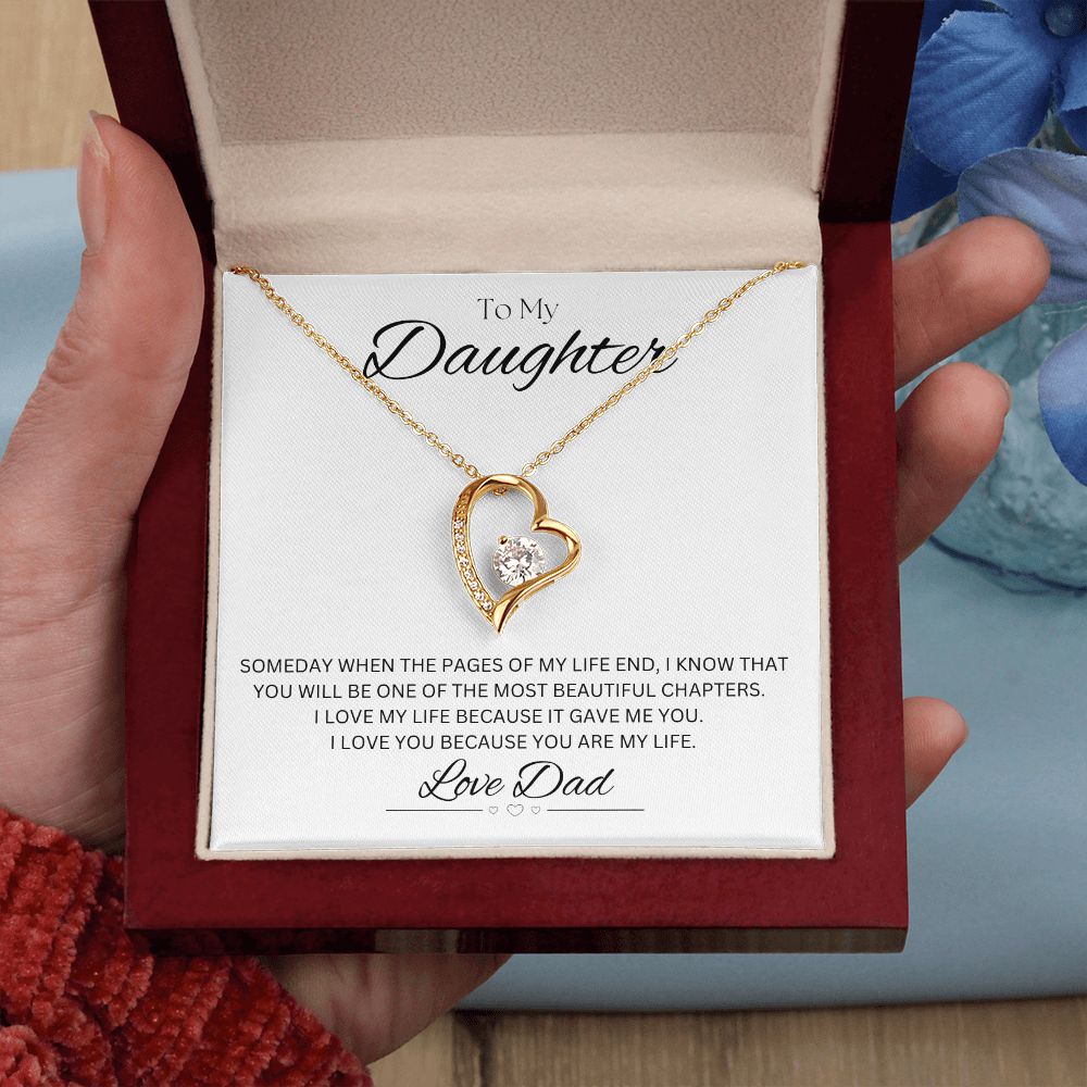 TO MY DAUGHTER - Love Dad - Forever Love Necklace (White background)