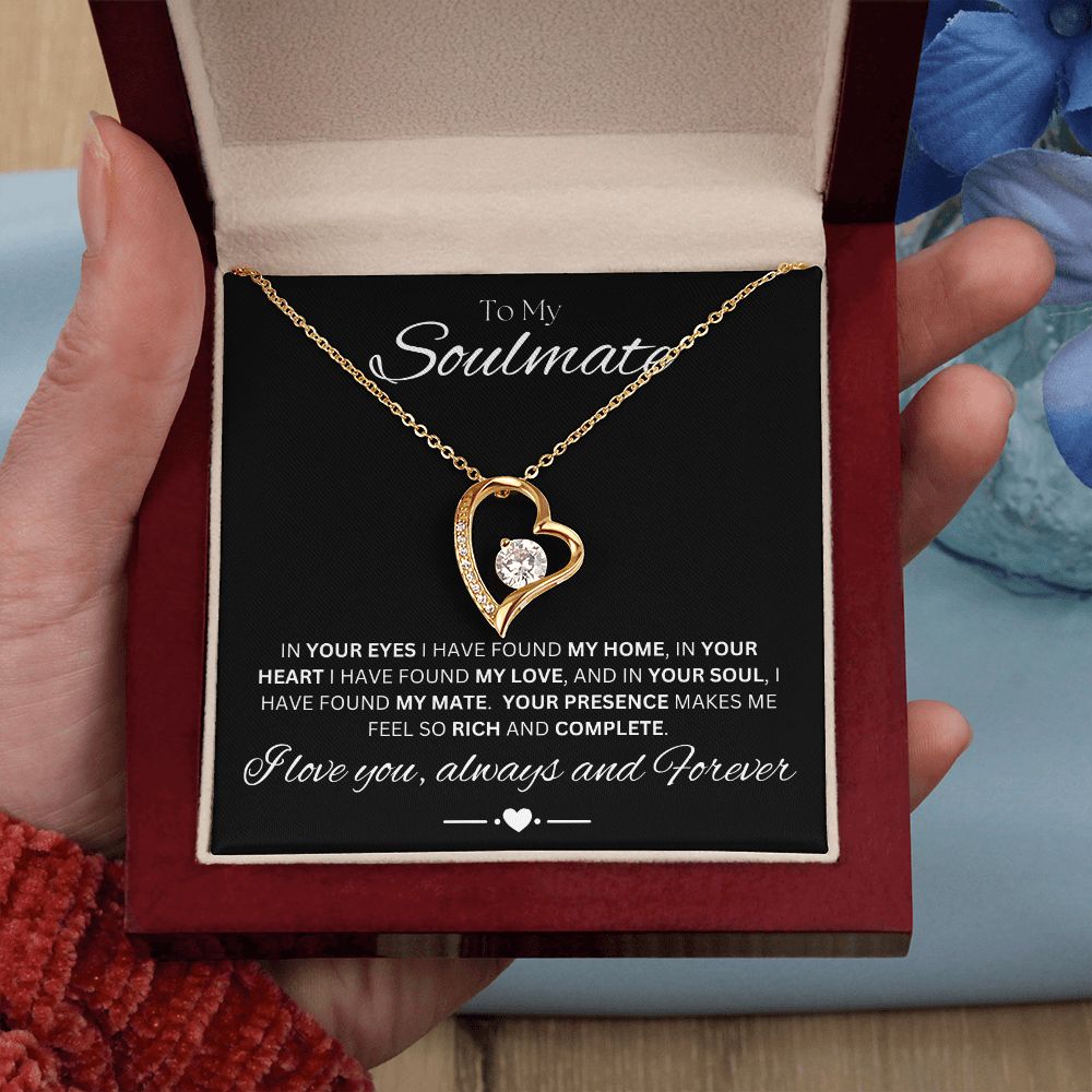 TO MY SOULMATE - My Home - Forever Love Necklace (Black background)