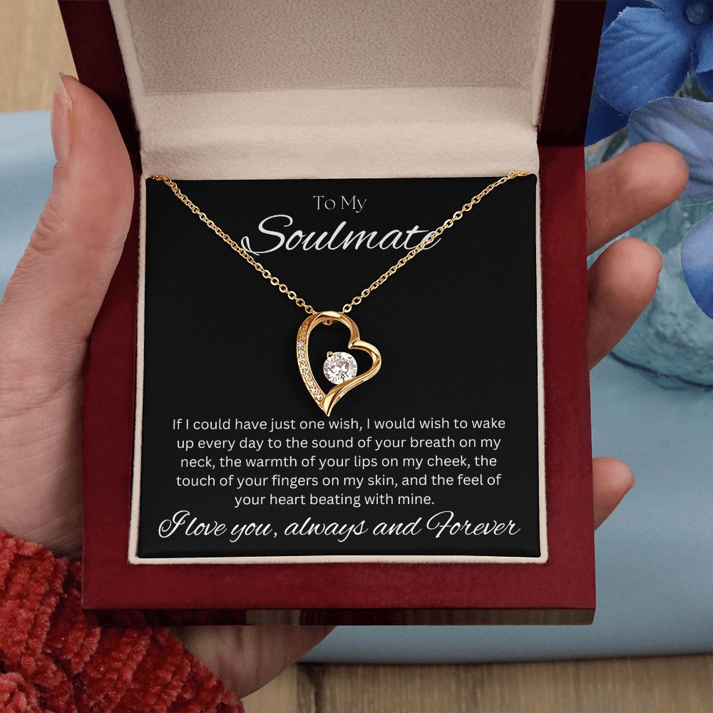 TO MY SOULMATE - Always and Forever - Forever Love Necklace (Black background)