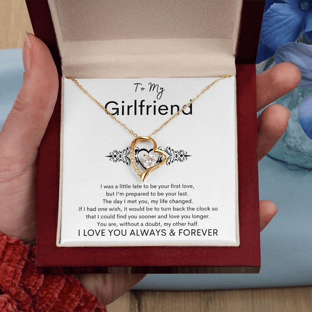 TO MY GIRLFRIEND - My Other Half - Forever Love Necklace (White background)